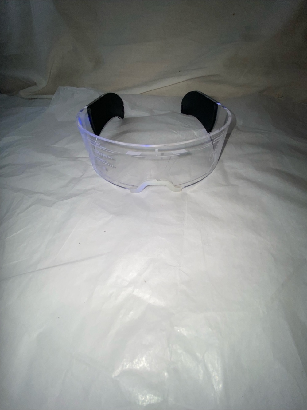 Led visor cyberpunk  glasses with Black Temple Pads